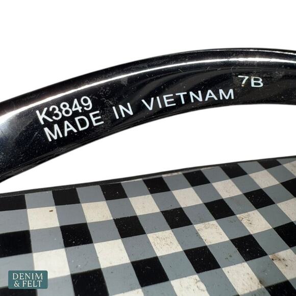 Kate Spade Rina Wedge Flip Flops Black Gingham Bow Sandals Size 7B Women’s - Picture 12 of 14